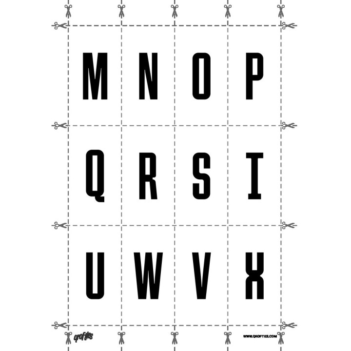 Alphabet of the Queering font.