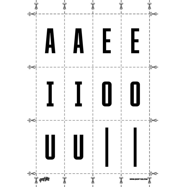 Alphabet of the Queering font.