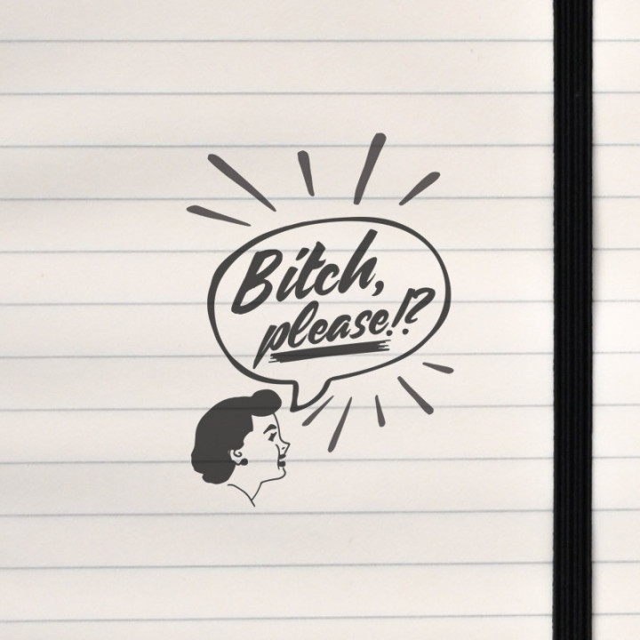 A vintage burst of emotion delivered in a bold speech bubble.
