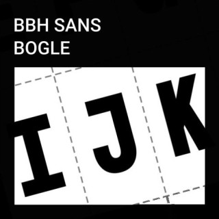 Alphabet of the BBH Sans Bogle font.