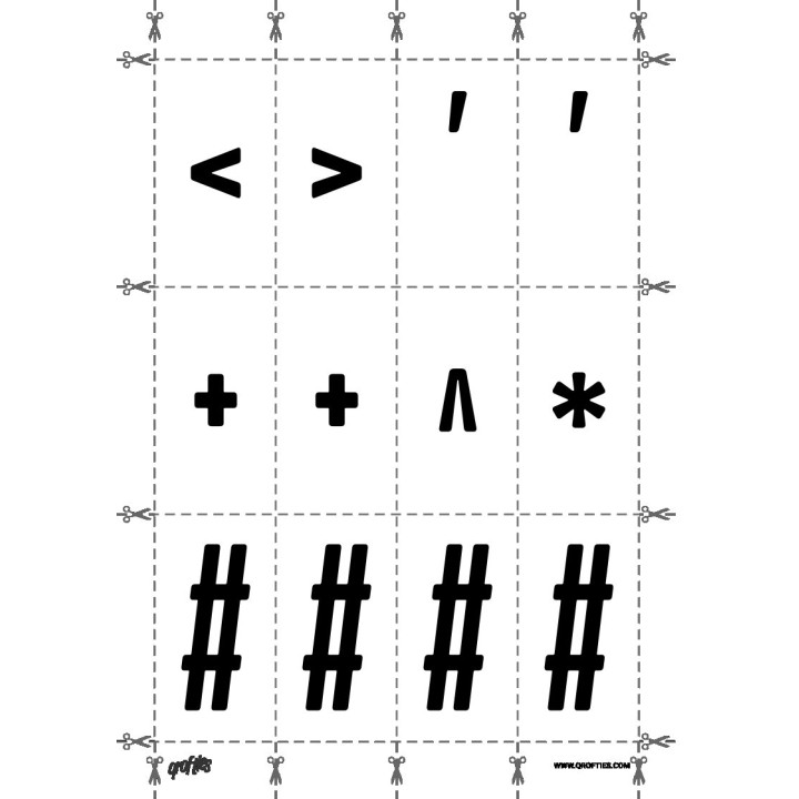 Alphabet of the Tallica font.