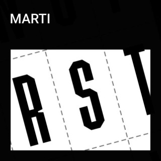 Alphabet of the Marti font.