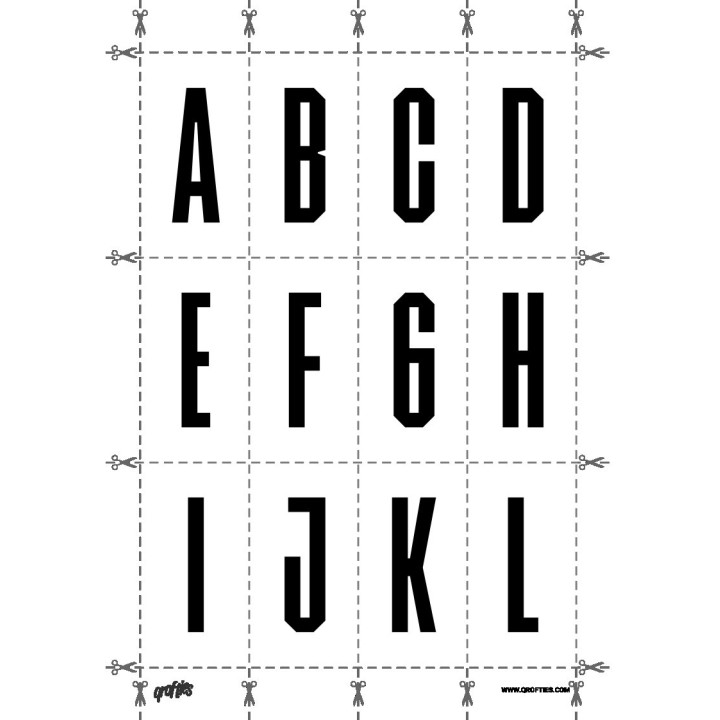 Alphabet of the Marti font.