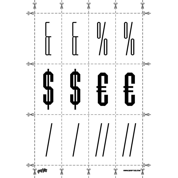 Alphabet of the Marti font.