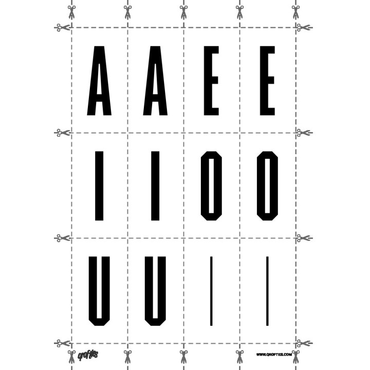 Alphabet of the Marti font.