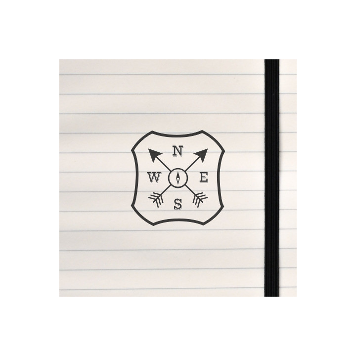 A bordered compass rose.