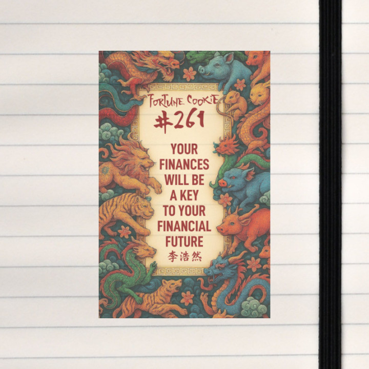 A vibrant zodiac tableau framing a tongue‑in‑cheek fortune.