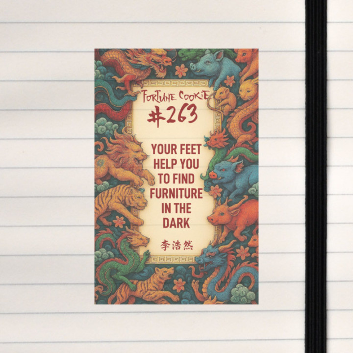 A mischievous fortune wrapped in vibrant zodiac chaos.