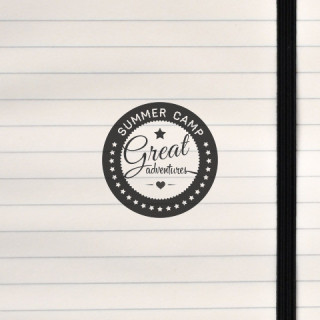 Circular summer camp sign.