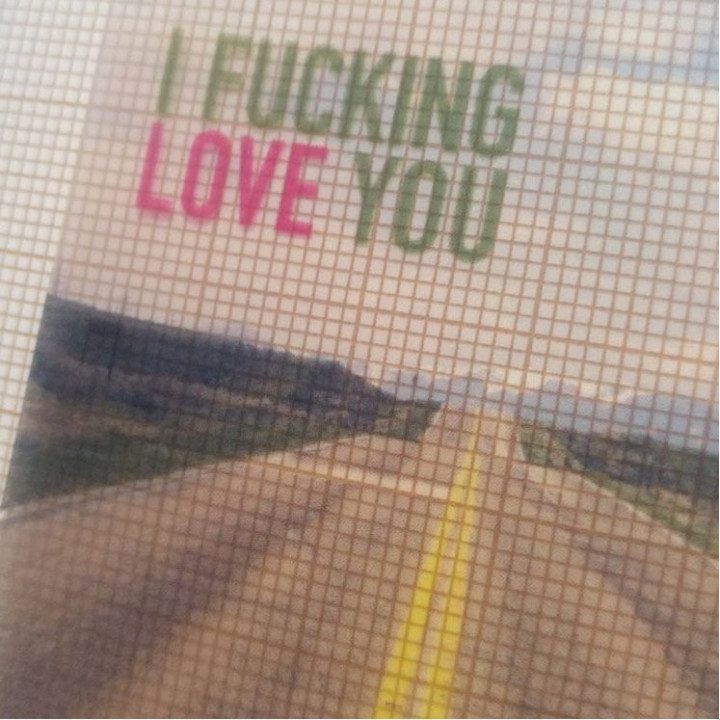 I fucking love you on a road photo.