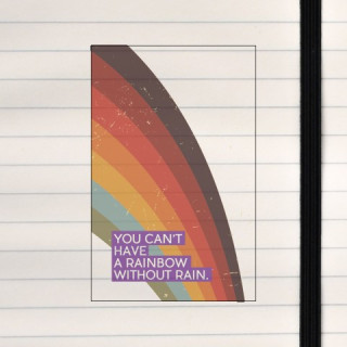 Motiviational rainbow illustration.
