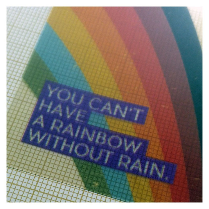 Motiviational rainbow illustration.