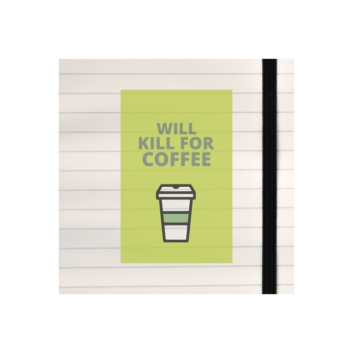 Will kill for coffee on a paper cup illustration.